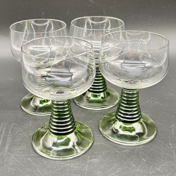 Bee Hive Stem Green Drinking Glasses (C) - Picture 2 of 4